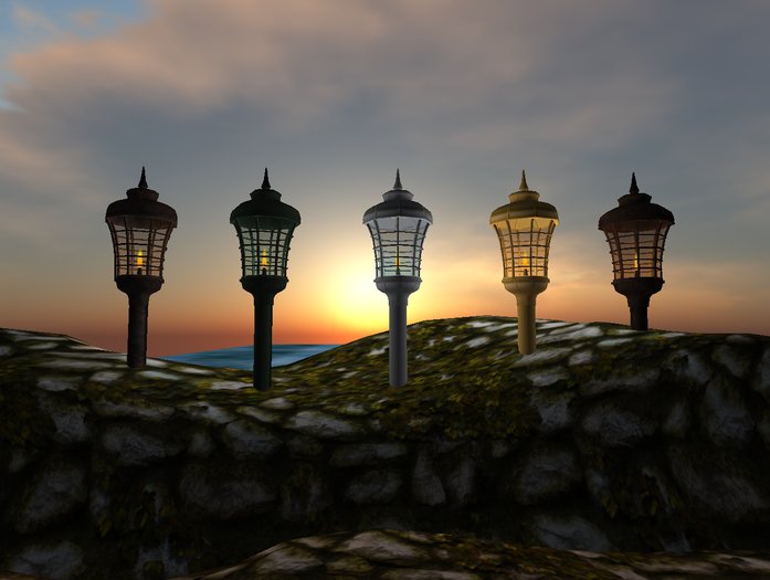 CM  5 diff. Black Pearl Railling Lamps BOX