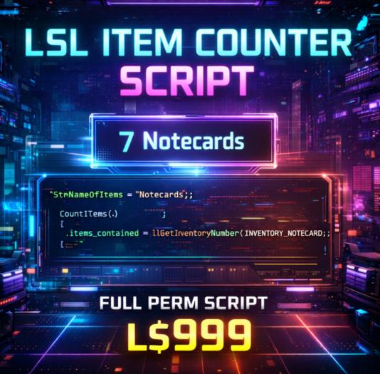 LSL Item Counter Script | Automatic Inventory Display | Full Permission Utility Script