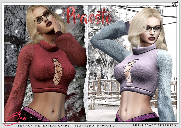 PRAESTO Elza - Lace-Up Cropped Knit Top - REBORN PACK