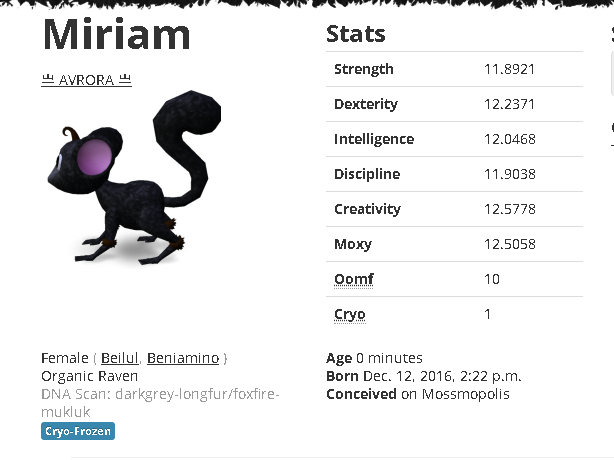 Mossm Cryo Pod - Miriam