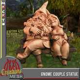 Gnome Couple CM box, gnomes stick together, forever