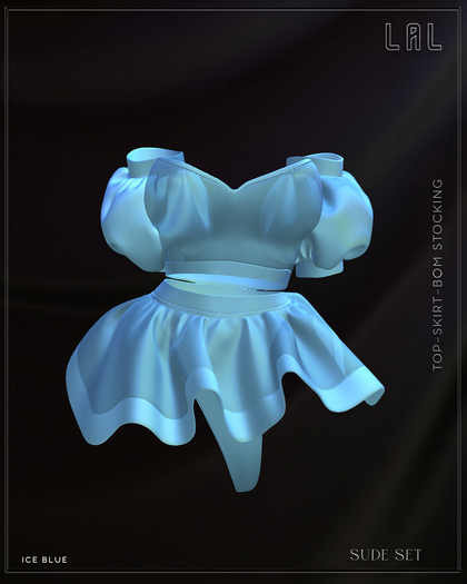 -LAL-Sude Set   [ Ice Blue]