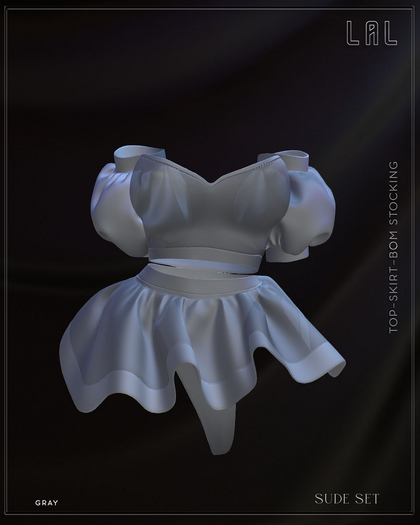-LAL-Sude Set   [Gray ]