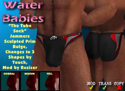 Water Babies - "The Tube Sock" Speedo (Black/Red)
