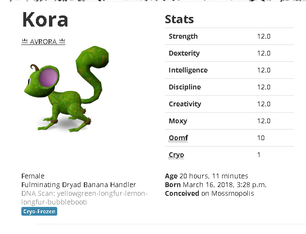 Mossm Cryo Pod - Kora bubblebooti