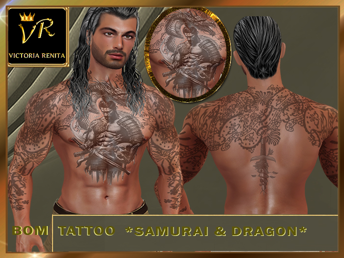 VR* TATTOO *SAMURAI & DRAGON*
