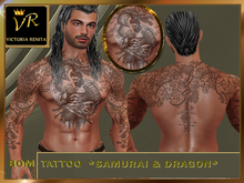 VR* TATTOO *SAMURAI & DRAGON*