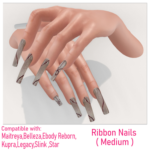 [ReM]  Ribbon Nails (Medium)