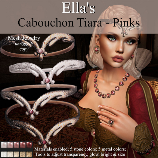 Ella's Cabouchon Tiara - Pinks