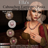 Ella's Cabouchon Earrings & Brooch - Pinks