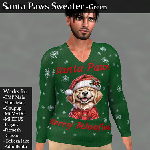 Santa Paws Sweater Green