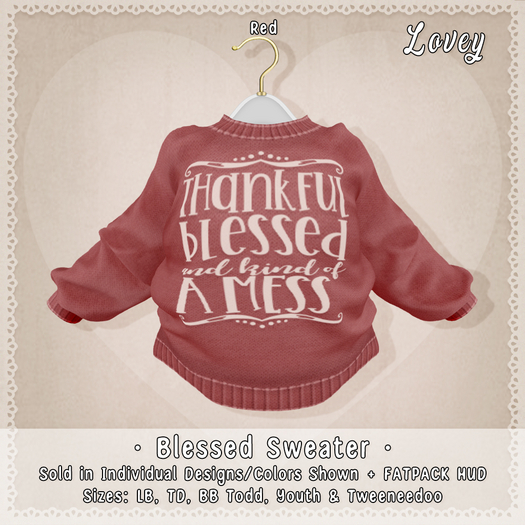 ;Lovey- Blessed Sweater - Red