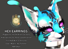 BTD - Alien Cat Hex Earrings