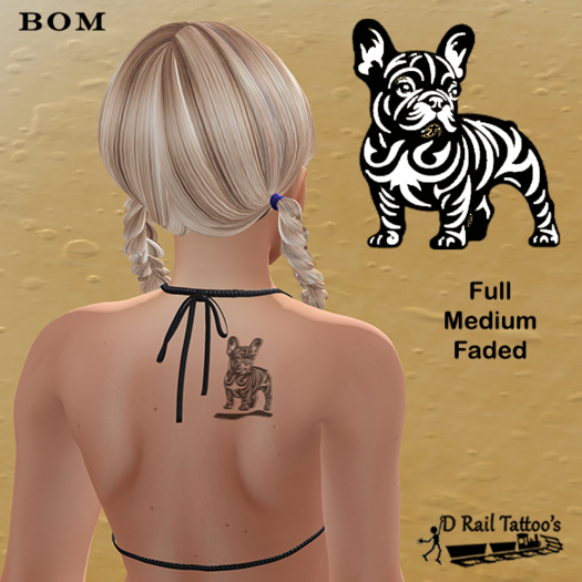  French Bulldog Back Tattoo – BOM Layers Included
