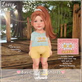 ;Lovey- Basic Tee & Shorts - Pink