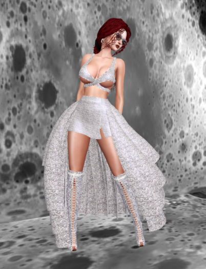 IMBOLG Roses Skirt Set [Milk White] Legacy Pinup x Bombshell