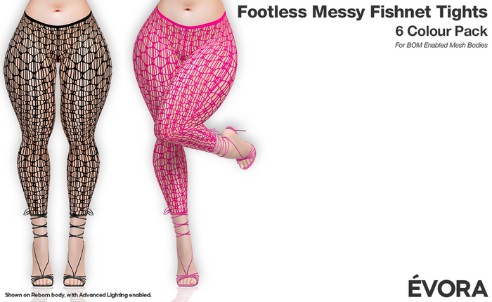 EVORA - Footless Messy Fishnet Tights