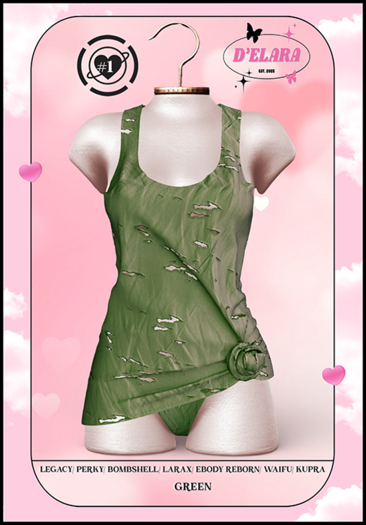 D'ELARA DRESS & PANTIE #1 GREEN