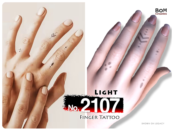 (Finger Tattoo) No.2107 Light
