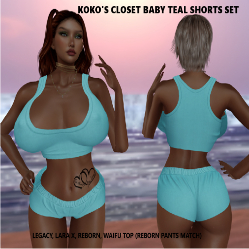 KOKO'S CLOSET BABY TEAL SHORTS SET