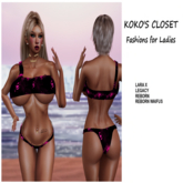KOKO'S CLOSET PINK SKULLS BIKINI