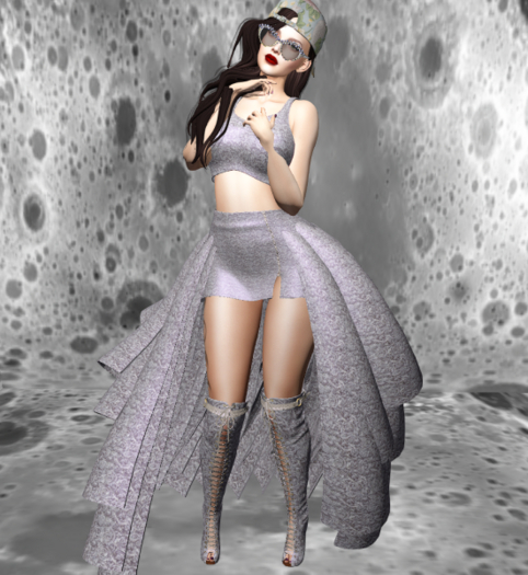 IMBOLG Roses Skirt Set [River Silt] (Assorted)