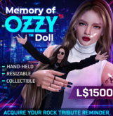 Memory of Ozzy™ Doll – Hand-Held & Resizable Collectible | Copy Only | Iconic Rock Tribute Prop