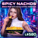 Spicy Nachos Snack Prop with Hold & Eating Animation | Interactive Food Item | Copy & Modify Permissions
