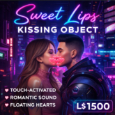 Sweet Lips Kissing Object with Romantic Sound & Floating Hearts | Touch-Activated Couple Kiss Prop | Copy & Transfer | V