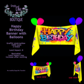 Happy Birthday Banner w/ Balloons (resizable) Graffiti Style