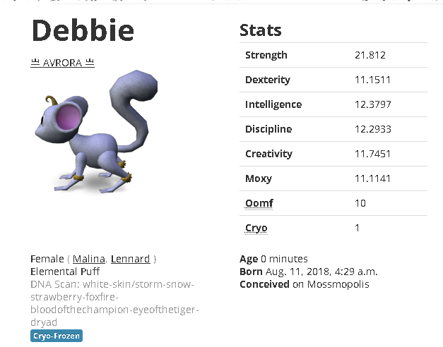 Mossm Cryo Pod - Debbie