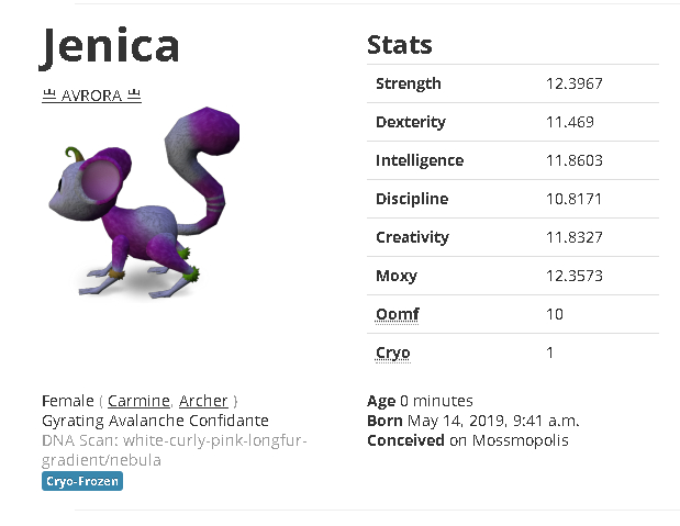 Mossm Cryo Pod - Jenica