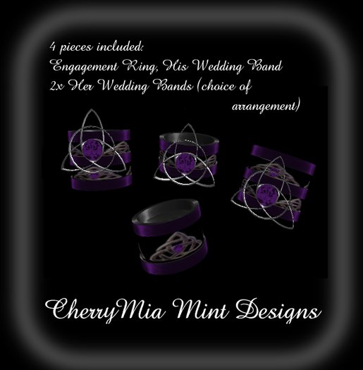 Triquetra Wedding Set - Amethyst (boxed)