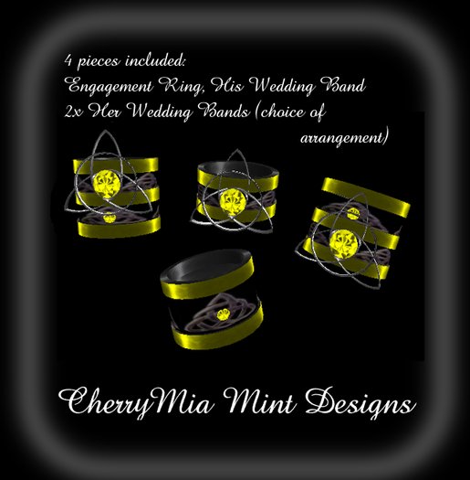 Triquetra Wedding Set - Citrine (boxed)