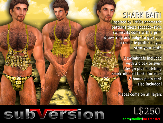.~subVersion~. Geo-Patterned Swim Trunks & Tank YELLOW