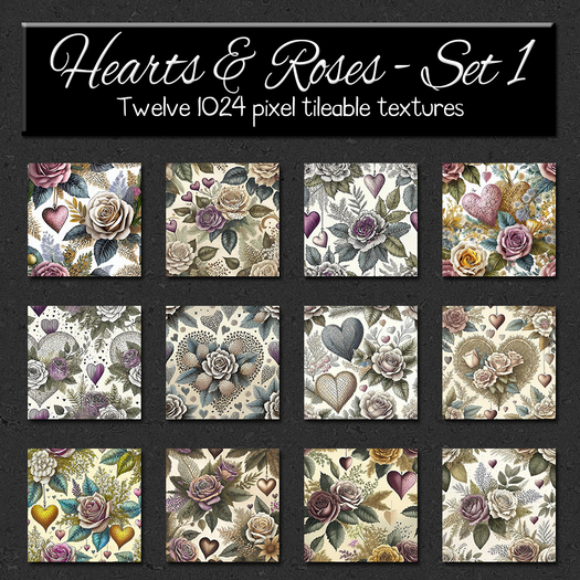 *Wallflowers* Hearts & Roses - Set 1