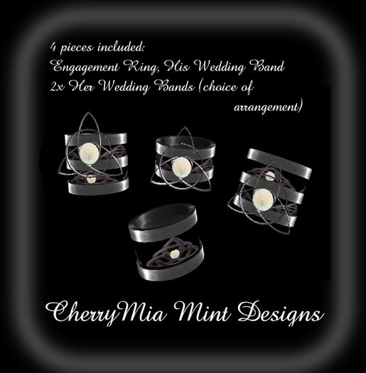 Triquetra Wedding Set - Opal (boxed)