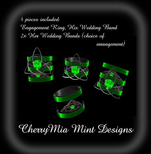 Triquetra Wedding Set - Peridot