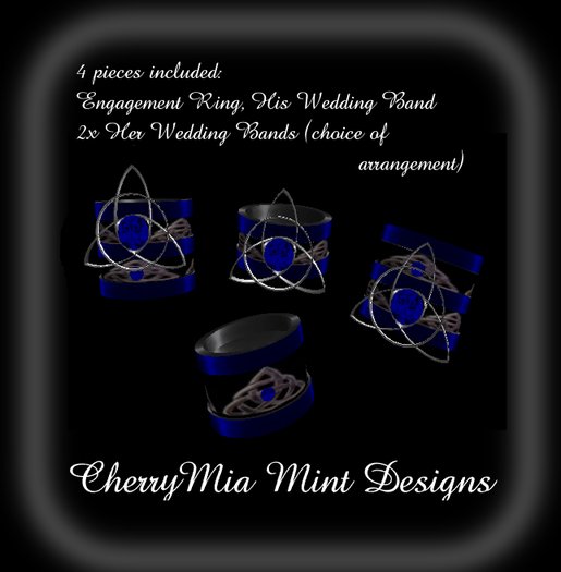 Triquetra Wedding Set - Sapphire (boxed)