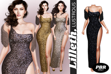 DEMO Lilleth. LUSTROUS PBR - Sequin Gown & Fur Stole