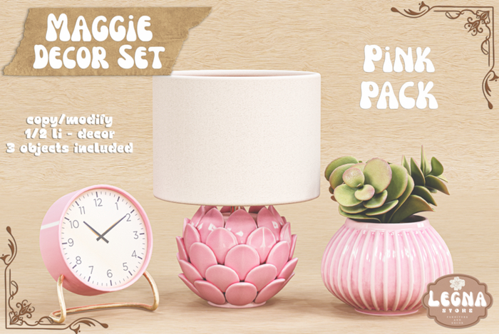 - Legna - Maggie Decor Set (Pink Pack)
