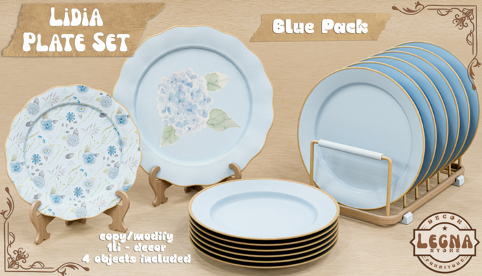 - Legna - Lidia Plate Set (Blue Pack)