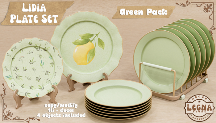 - Legna - Lidia Plate Set (Green Pack)