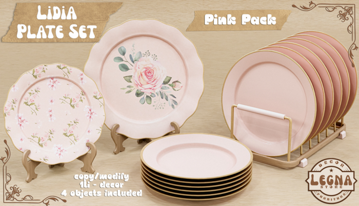 - Legna - Lidia Plate Set (Pink Pack)