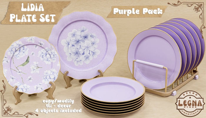 - Legna - Lidia Plate Set (Purple Pack)