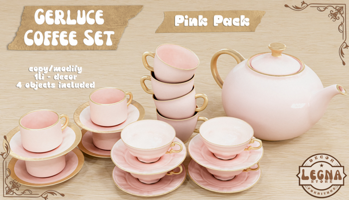 - Legna - Gerluce Coffee Set (Pink Pack)