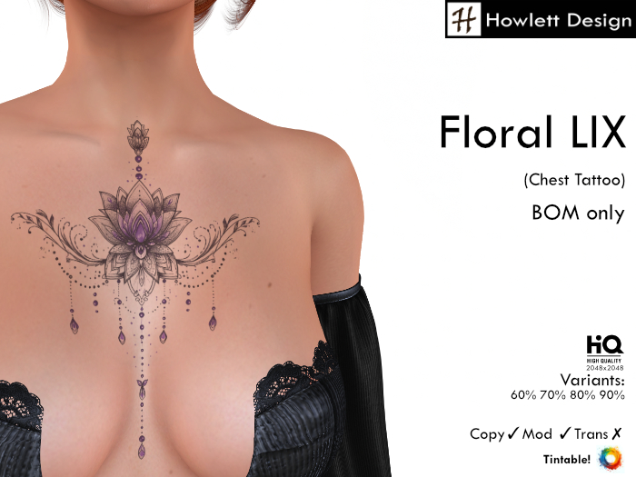 [HDesign] Floral LIX (Chest Tattoo)
