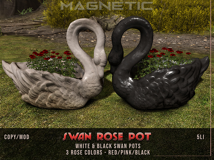 Magnetic - Swan Rose Pot 