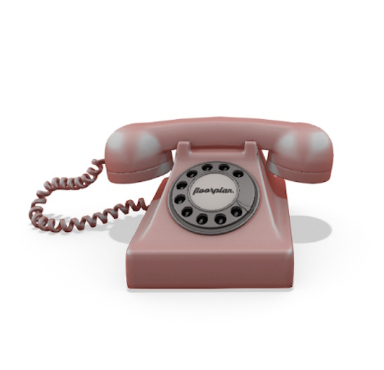 floorplan. rotary phone / pink