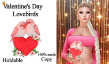 Valentine's Day Lovebirds - Holdable Cute Mesh Accessory